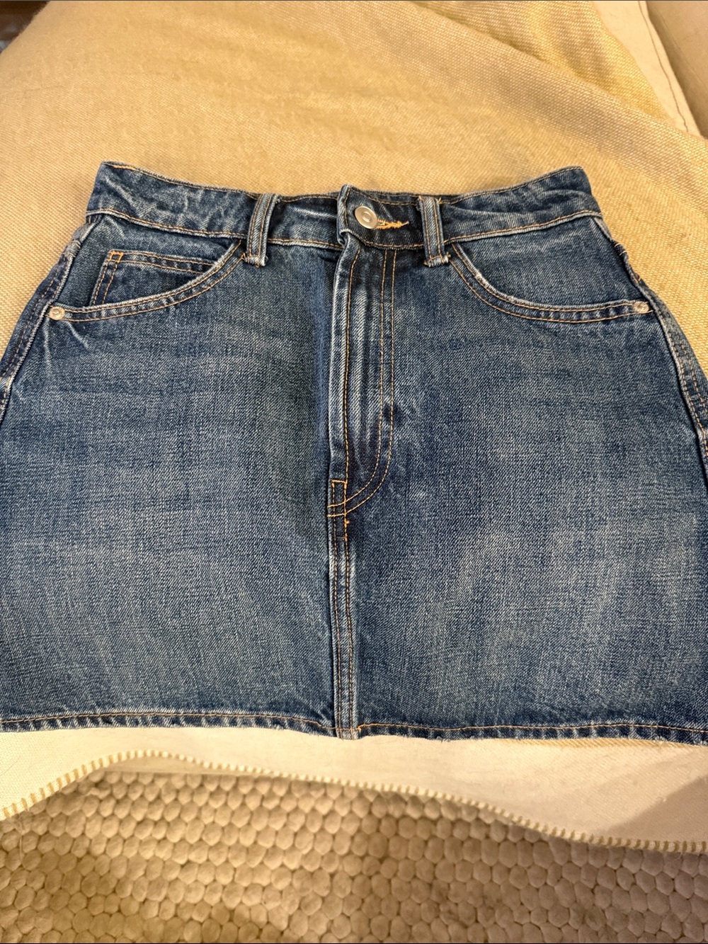Zara Medium Blue Denim Mini Skirt